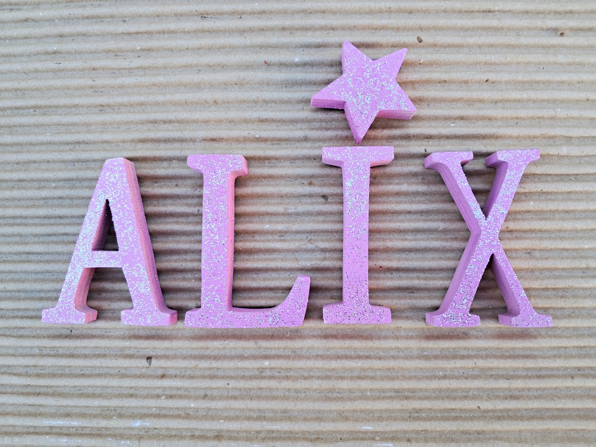 Alix Rose uni avec paillettes - L:21cm H:7cm