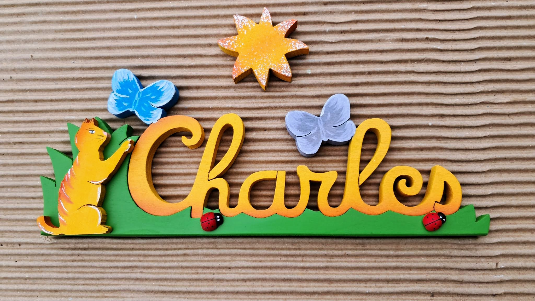 Charles Jaune-orangé - Chaton Jaune-Orangé - L:29cm H:12cm