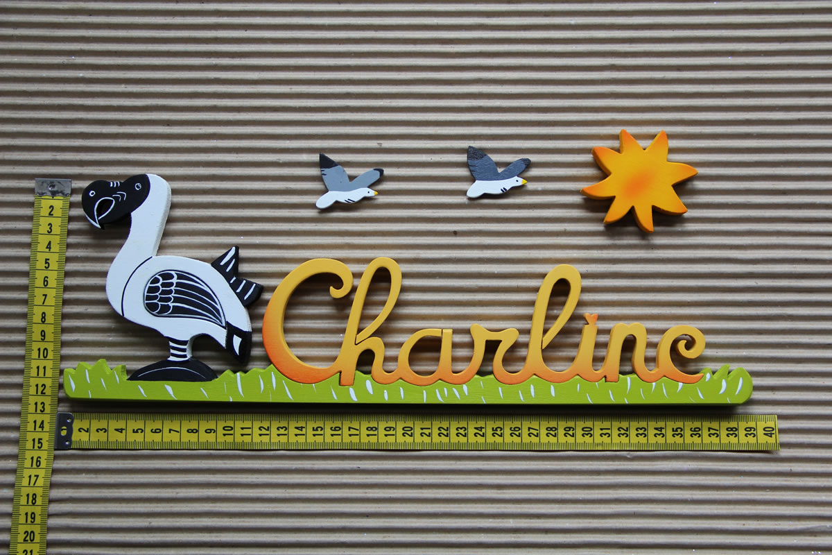 Charline Jaune-Orangé - L: 39cm H: 13cm environ
