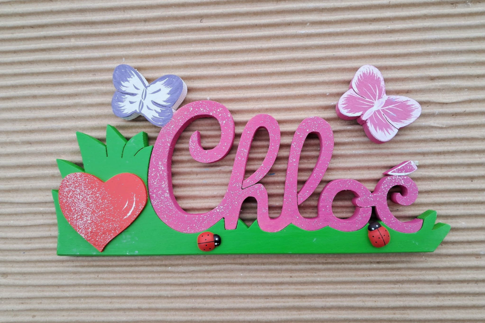 Chloé Rose uni avec paillettes - L:24cm H:8cm