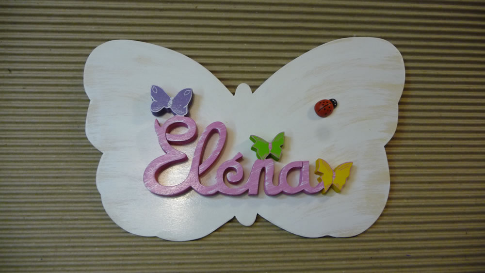 Eléna Rose nuancé, plaque de porte blanche
