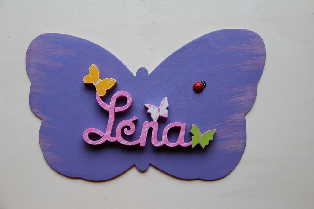 Léna Rose nuancé, plaque de porte Parme