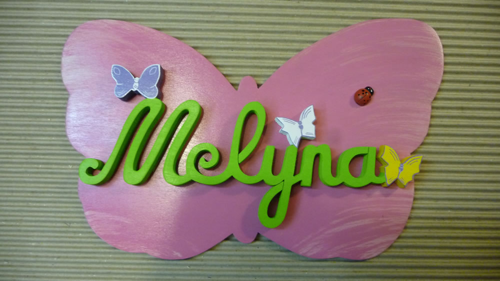 Melyna Vert anis, plaque de porte Rose