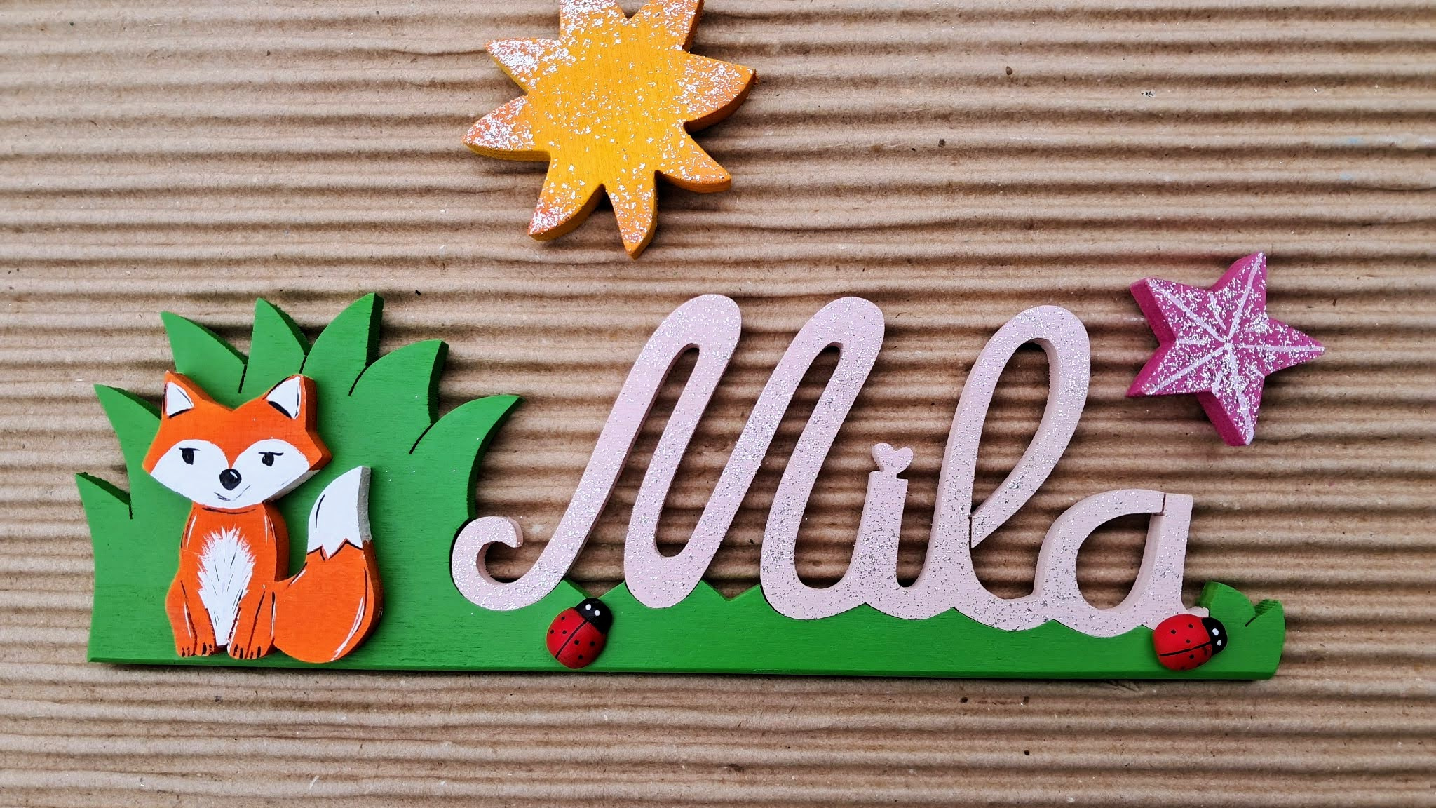 Mila Rose poudré avec paillettes - L:25cm H:8cm