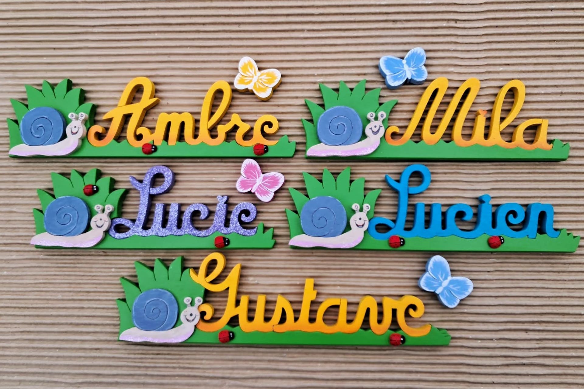 Mon p'tit Lulu - prénoms avec 1 escagot + coccinelles