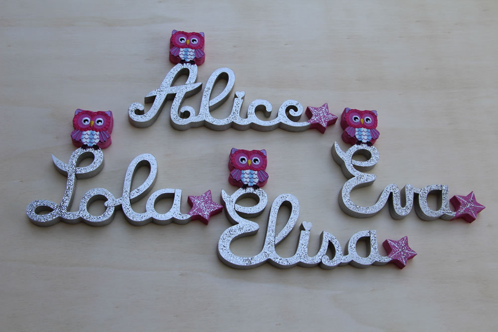 prenom en bois porte