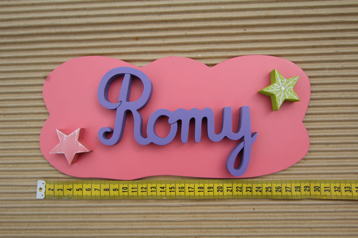 Romy Parme uni - plaque Rose L:29cm - H:13cm