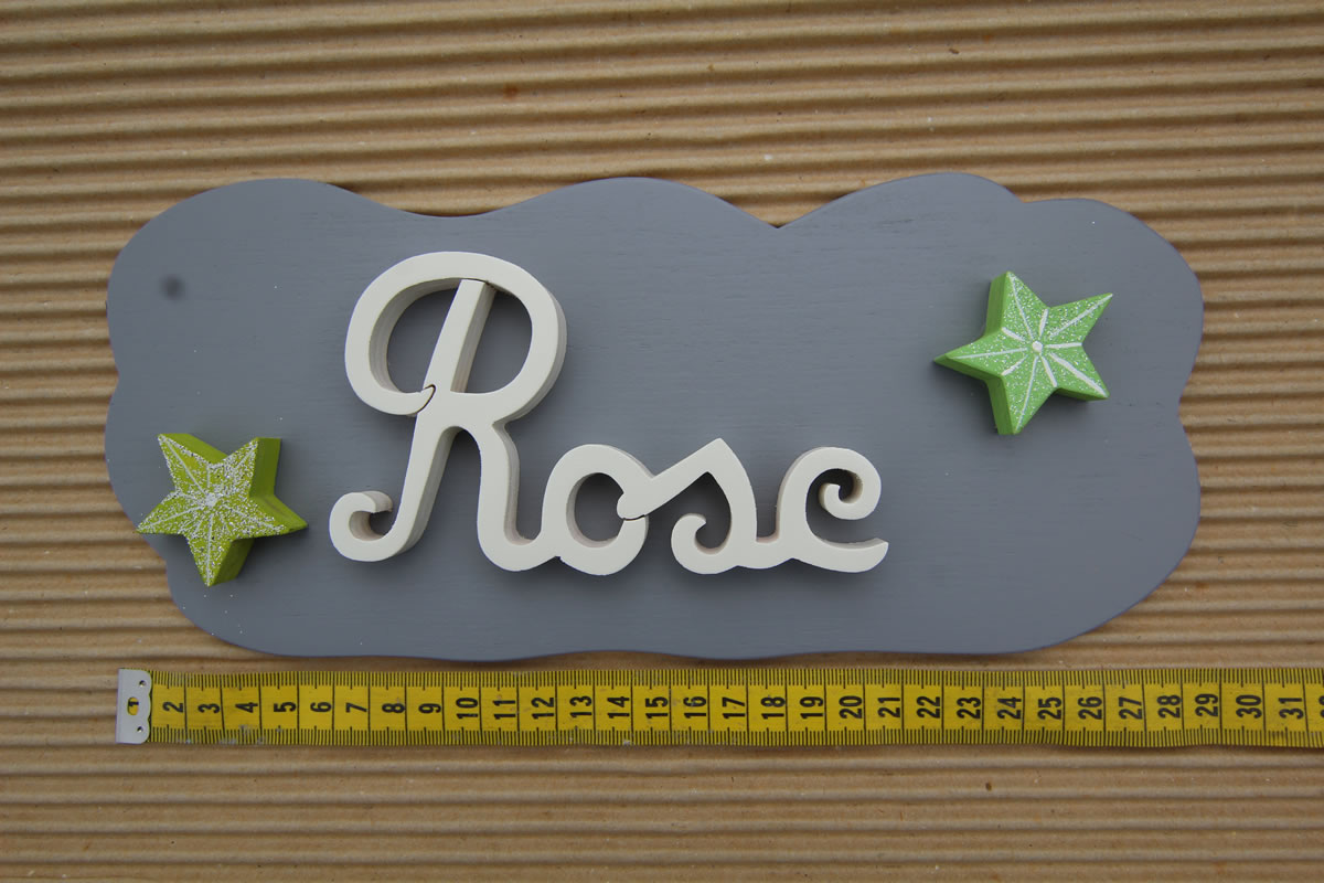 Rose Blanc uni - plaque Grise L:29cm - H:13cm