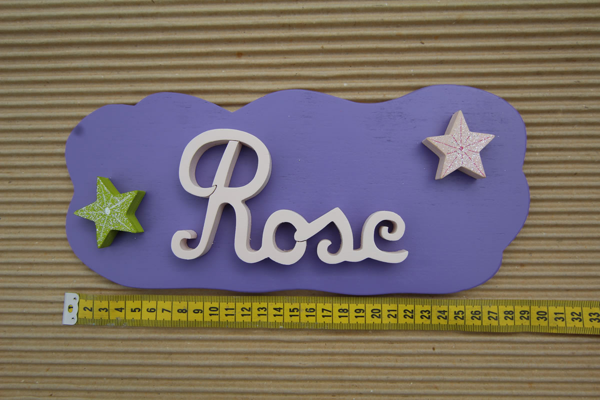 Rose Rose poudré - plaque Parme L:29cm - H:13cm