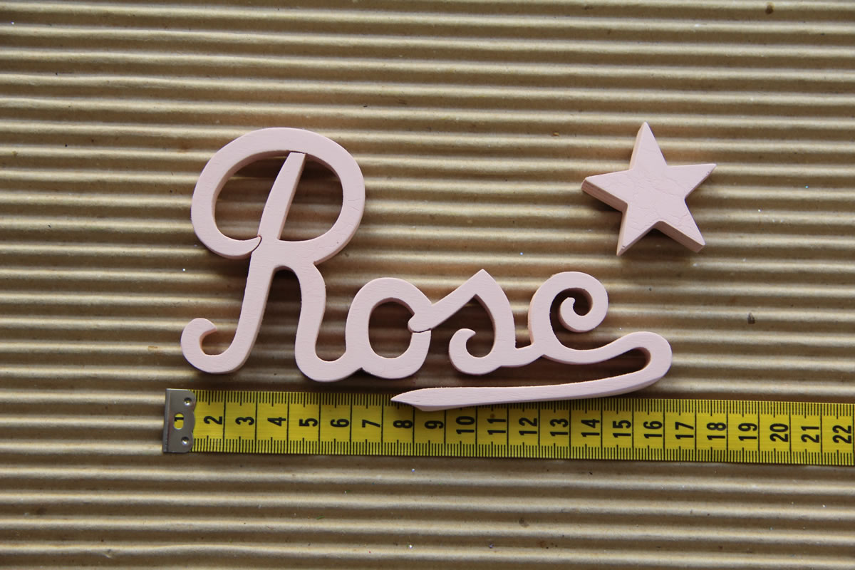 Rose - Rose poudré effet craquelé - L:16cm - H:9cm