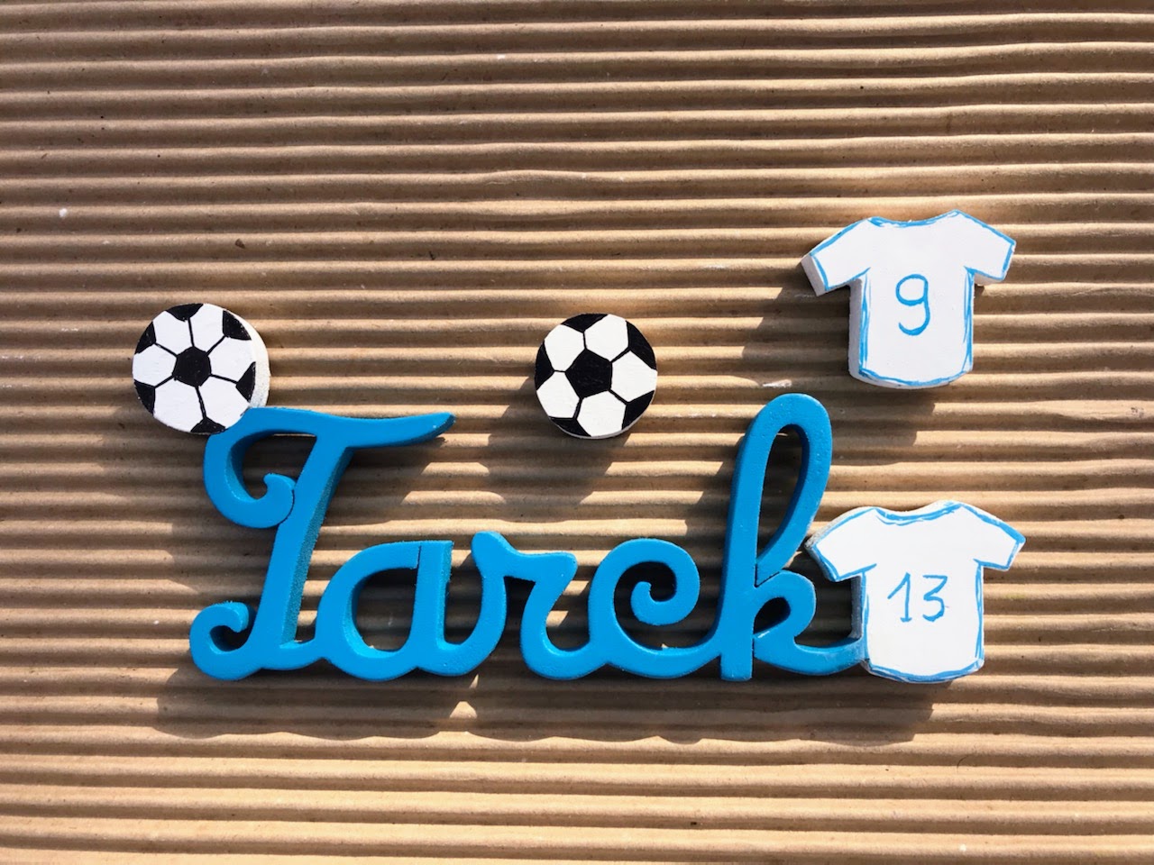 Tarek Bleu Uni - Maillot blanc- L:23cm-H:10cm